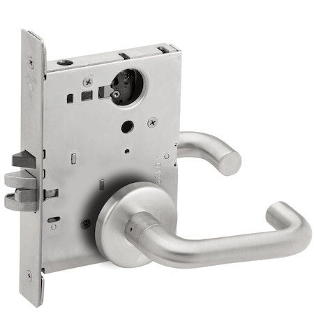 Schlage Grade 1 Entrance Office Mortise Lock, Less Cylinder, 03 Lever, B Rose, Satin Chrome Finish L9050L 03B 626